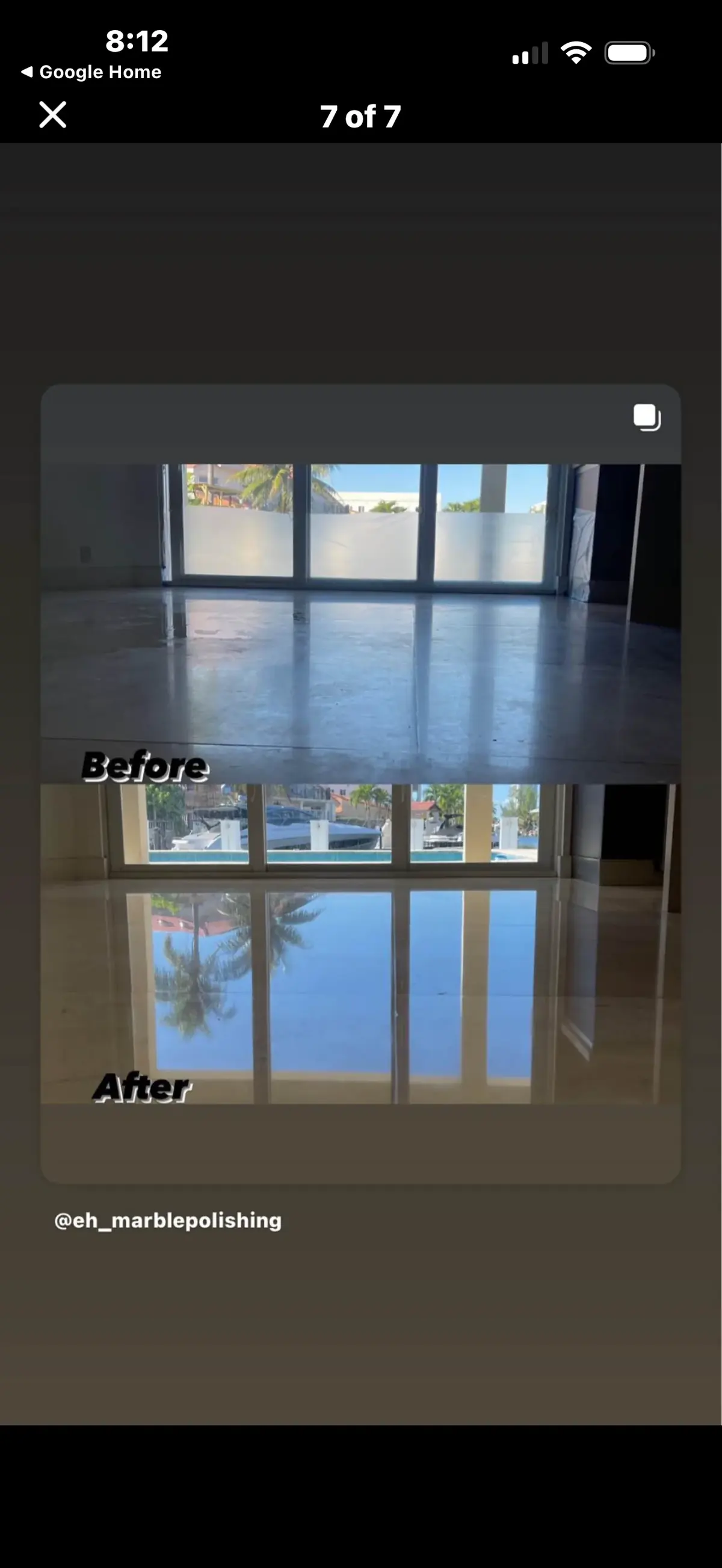 Marble reflection restoration
