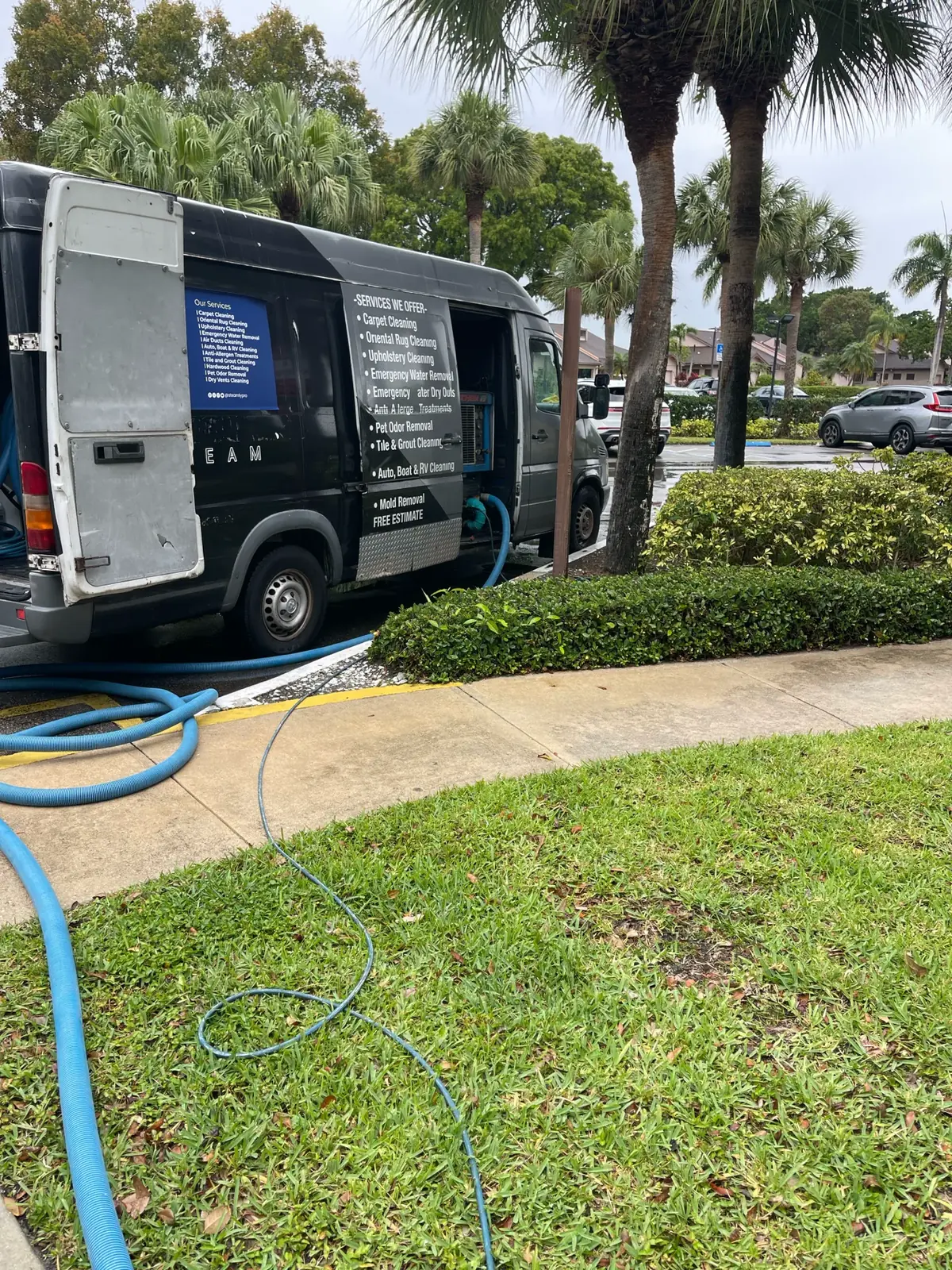 Steamly Pro truck-mounted cleaning setup at a South Florida property
