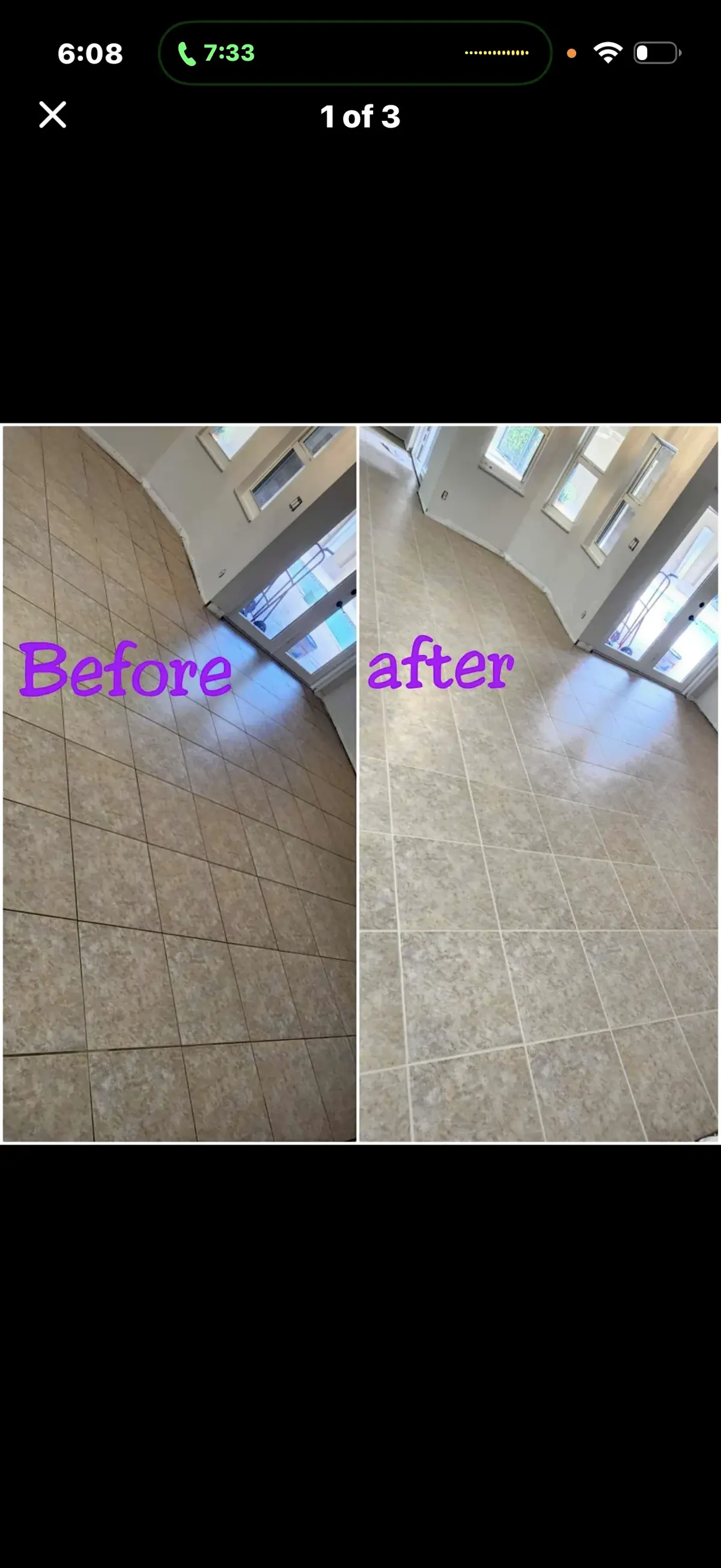 Tile floor detail cleaning